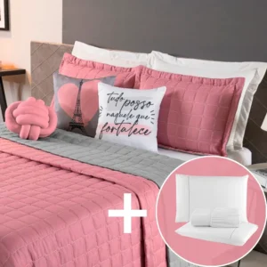 Kit Cama Completa Queen Paris Dupla Face com Almofadas - Lençol de cama